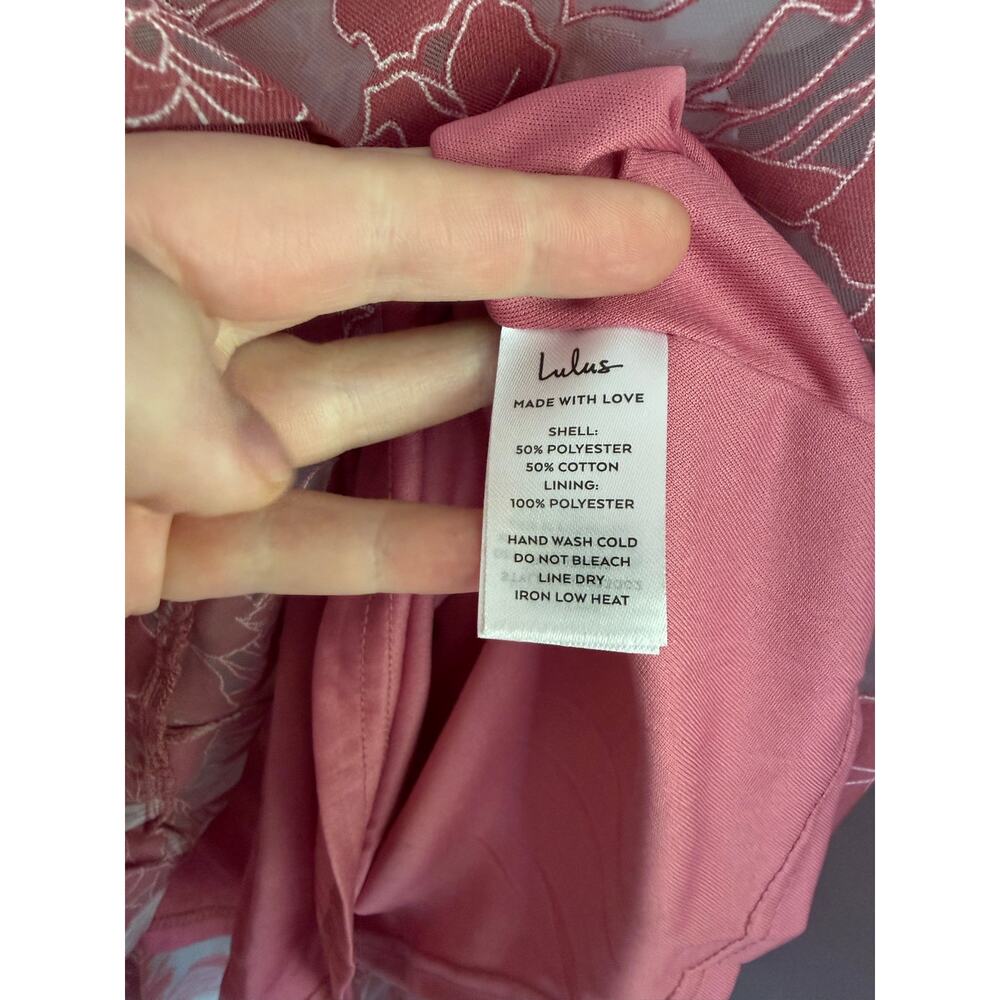 Lulus Certainly Stylish Mauve Pink Burnout Floral Two-Piece Midi Dress - Picture 11 of 16